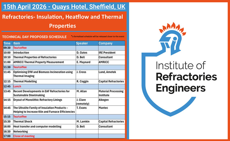 Refractories Insulation Heatflow & Thermal Properties Technical Day 2026