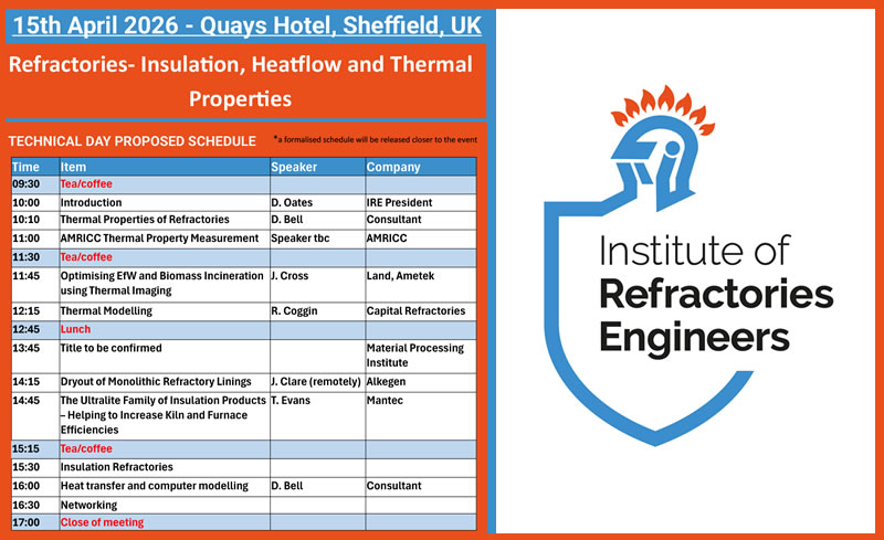 Refractories Insulation Heatflow & Thermal Properties Technical Day 2026